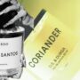 A stylish collage featuring Byredo De Los Santos, D.S. & Durga Coriander, and Loewe Esencia—three celebrity-approved niche fragrances known for their bold and luxurious scents.