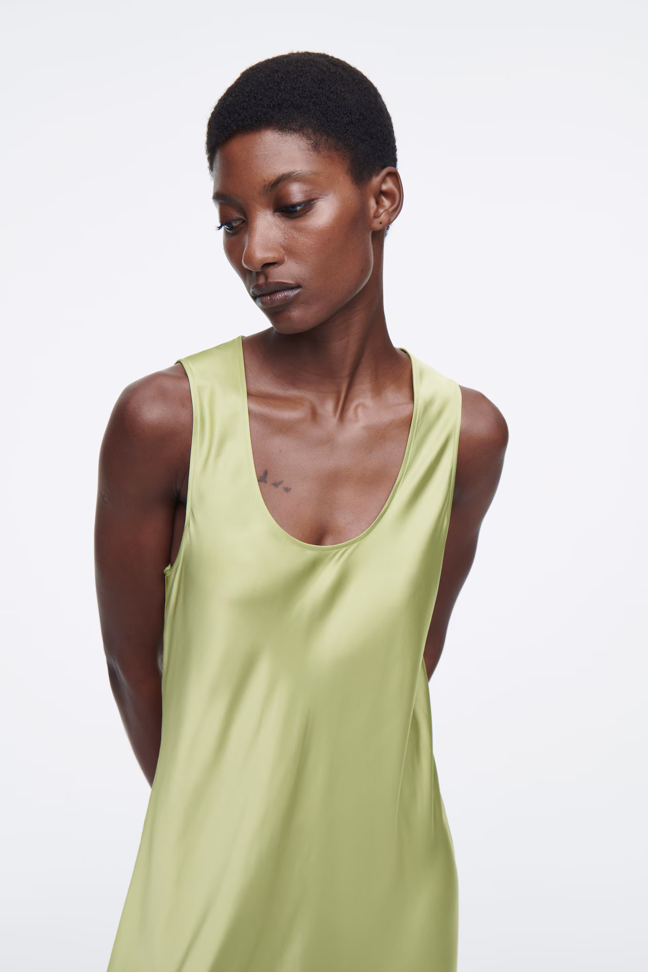 COS green Slip Dress