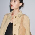 LEATHER MAXI BUCKET BAG WITH HANDLE DETAIL